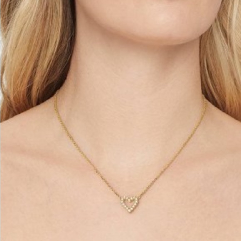 A New Day 14K Gold Dipped Cubic Zirconia Open Heart Pendant Necklace - Picture 4 of 9